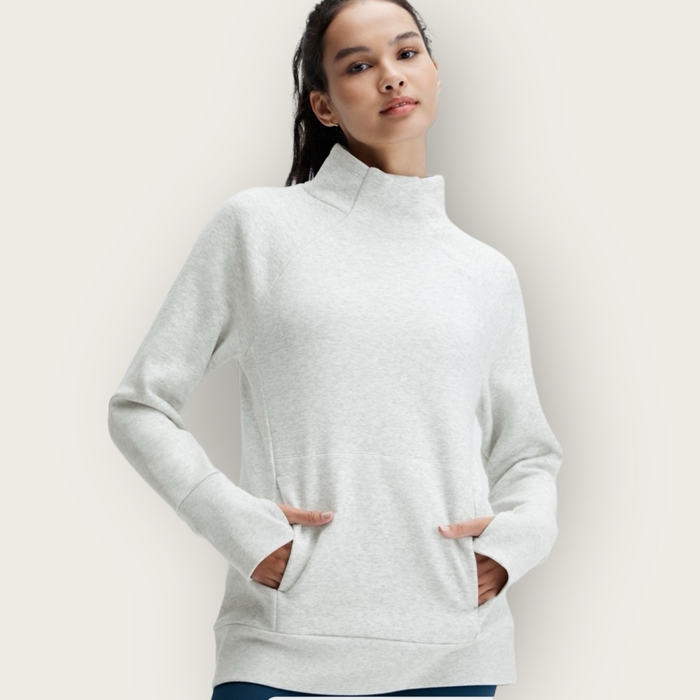 NWT | Fabletics | Zaylee Funnel Neck Tunic | Light Grey | Large